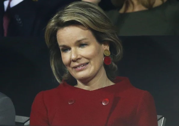 Queen Mathilde of Belgium attends the victory of Andy Murray over David Goffin of Belgium during day three of the Davis Cup Final 2015 between Belgium and Great Britain