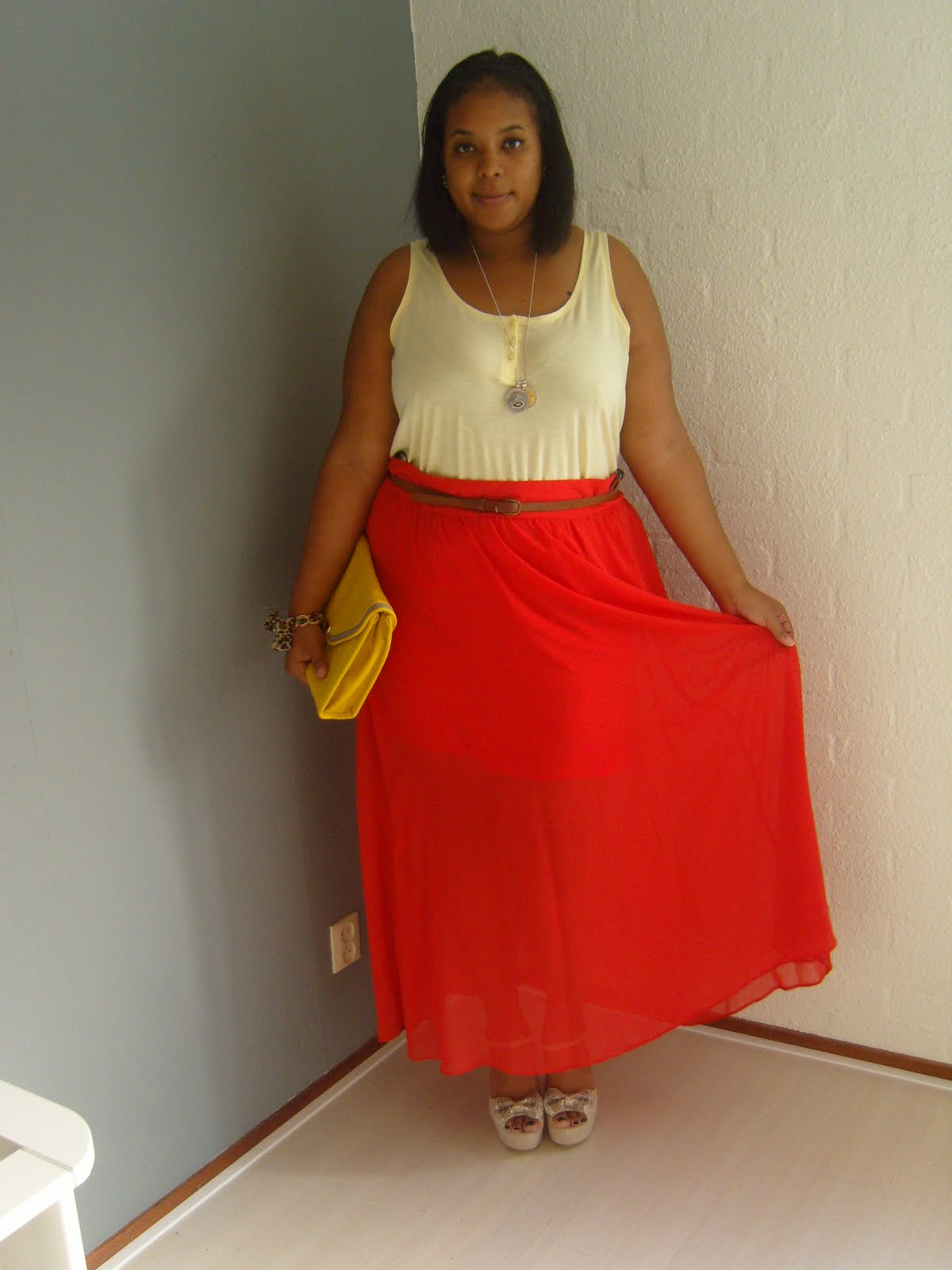 New look red maxi skirt cheap