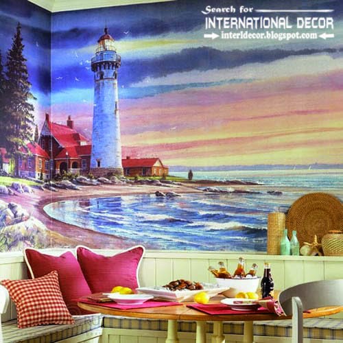 Contemporary wall murals wallpaper, wall covering ideas