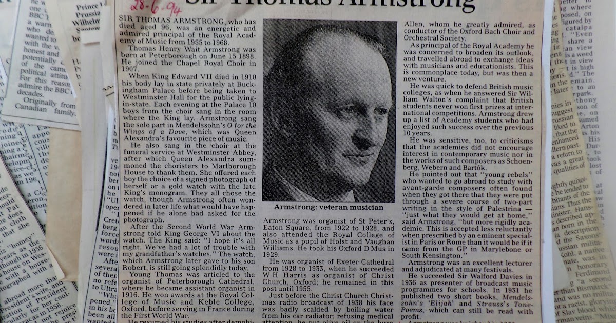 Peerage News Obituary Sir Thomas Armstrong