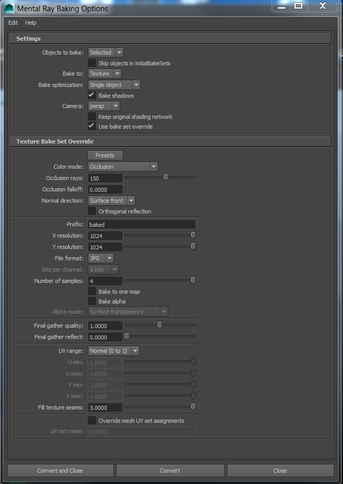 LArt3D Maya Camera Settings