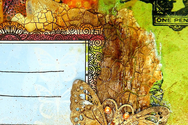 Good Cheer Mail Art by Irene Tan using BoBunny Faith collection