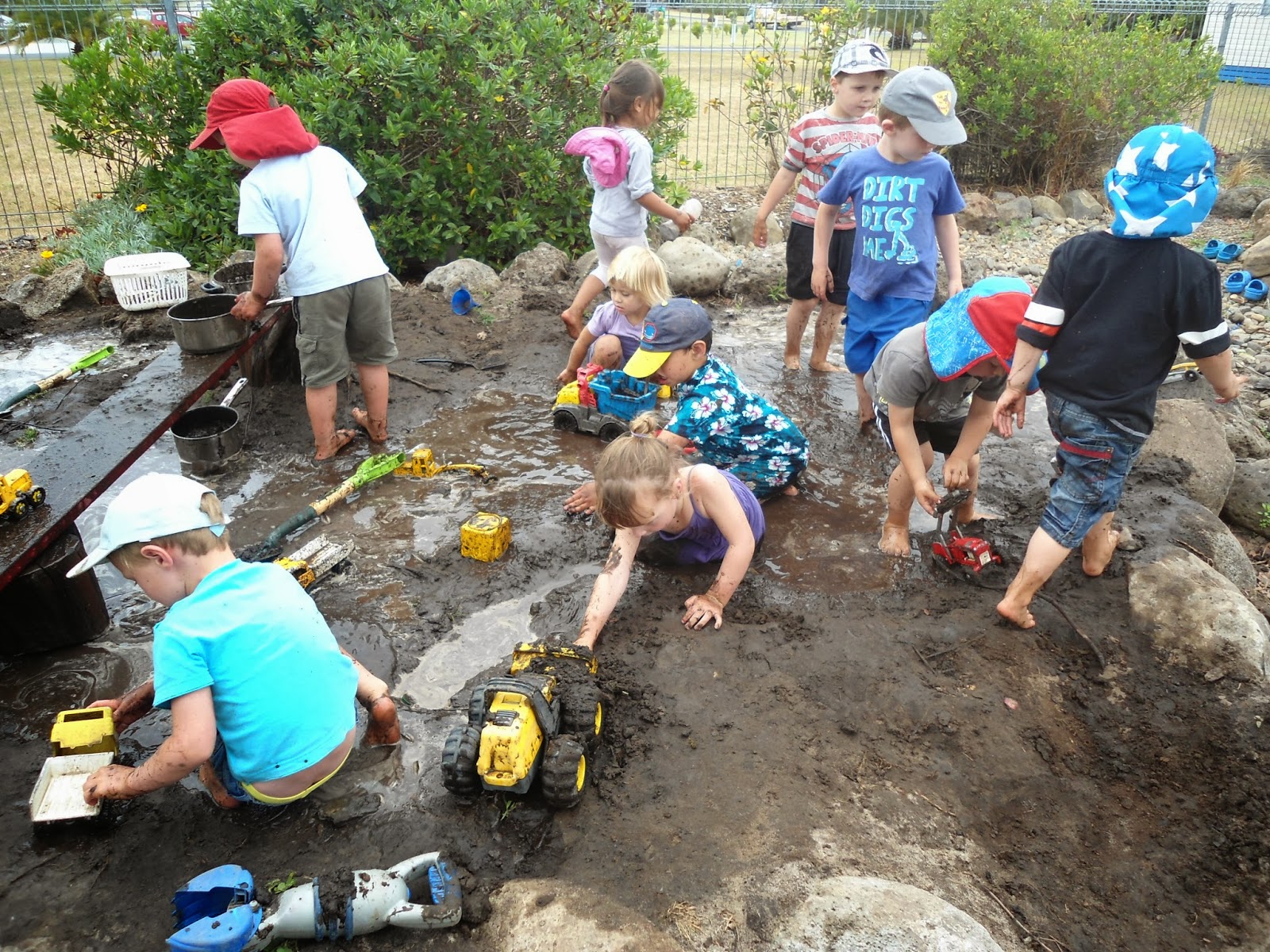 Bream Bay Kindergarten The mud pit is fun and full of opportunities to