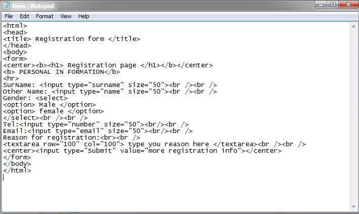 Form Html Code Example image.