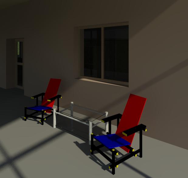 FAMILIA DE REVIT SILLA ROJA Y AZUL DE RIETVELD