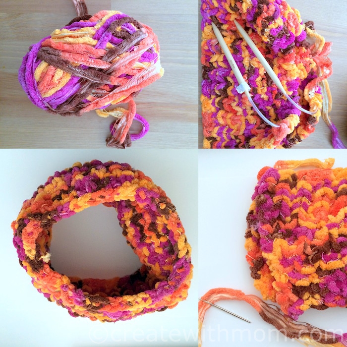 Create With Mom Knitted Cowl using Circular Needles