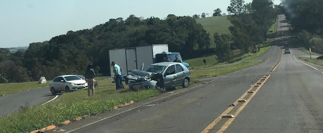 Manoel Ribas: Acidente no trevo da PR-487 com a PR-466