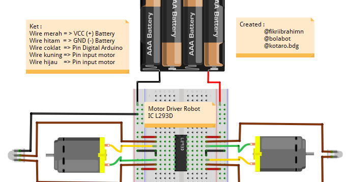 Pembuatan MOTOR DRIVER ROBOT dengan IC L293D - World Study Fikri