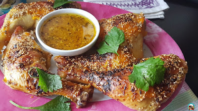 Pollo asado con salsa de mango