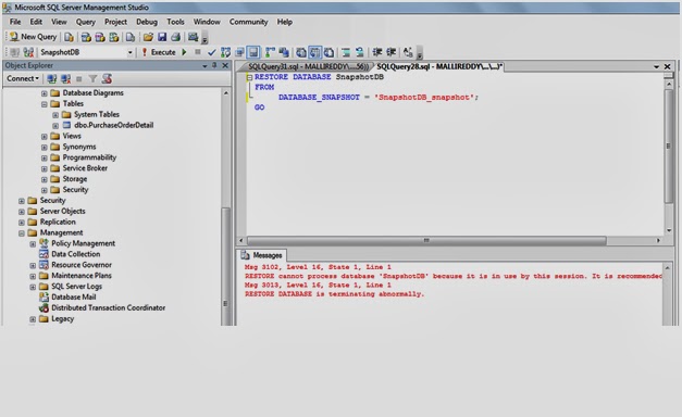 IT Journey: CREATE Database SNAPSHOTS Using SQL Server