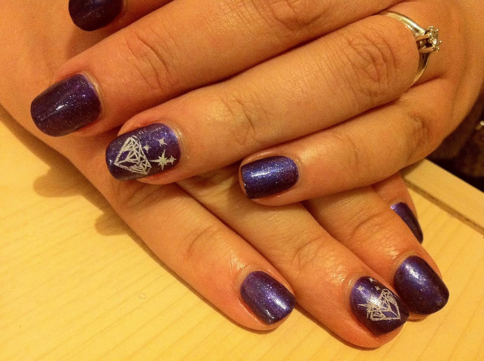 6. Purple Glitter Flower Ombre Nails - wide 8