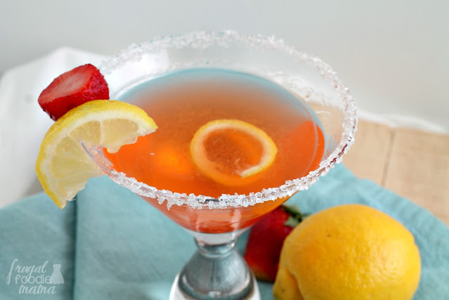 This refreshing Strawberry Lemon Drop Martini is bursting with the flavors of fresh strawberries & tart lemon.