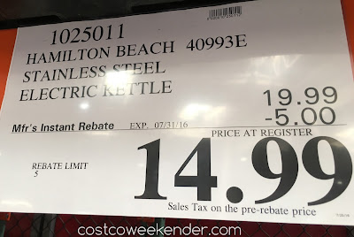 Deal for the Hamilton Beach 40993E Electric Kettle at Costco