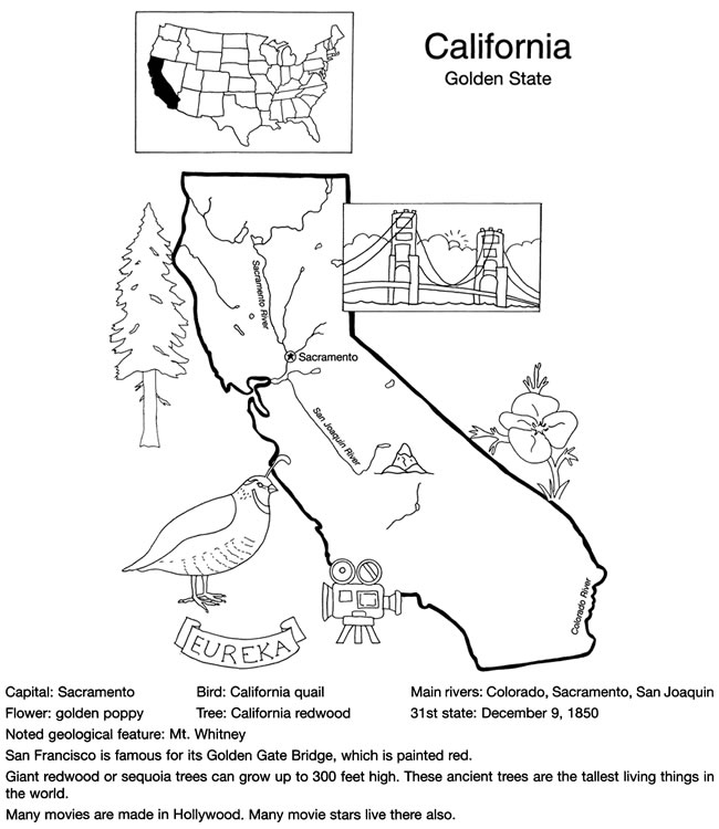 california state coloring pages - photo #7