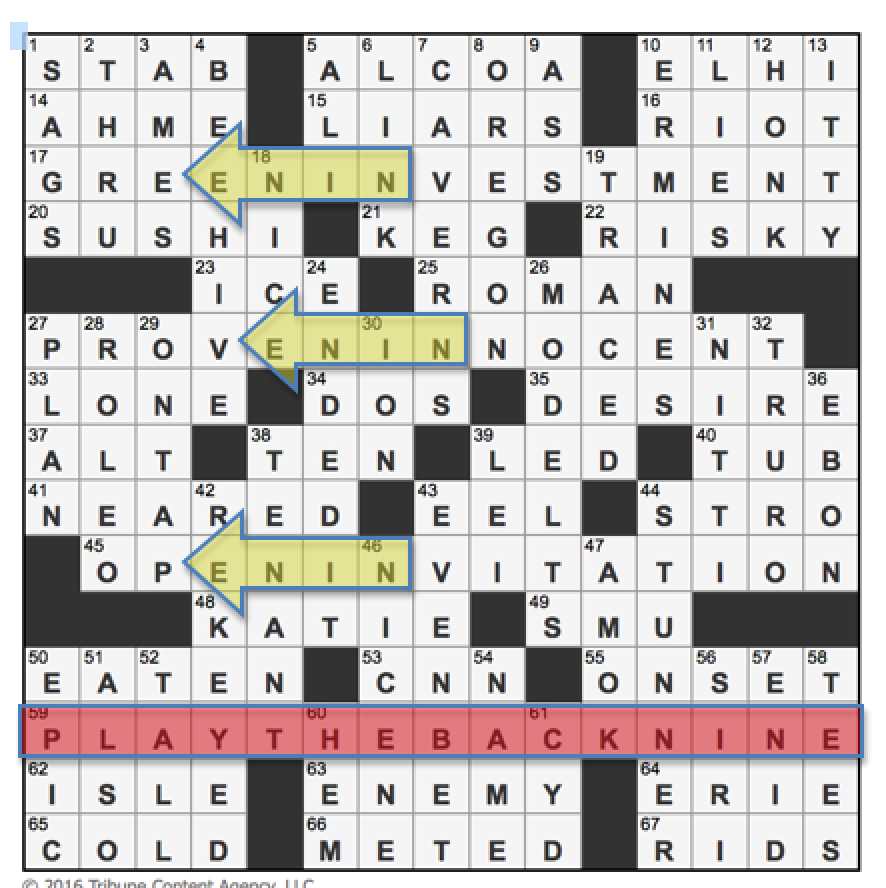L A Times Crossword Corner Wednesday November 30 2018