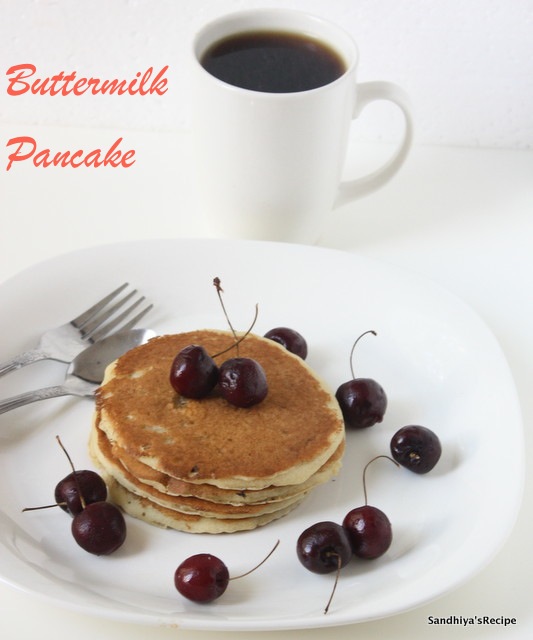 Sandhiya's Cookbook Buttermilk Pancake Eggless Pancake Breakfast