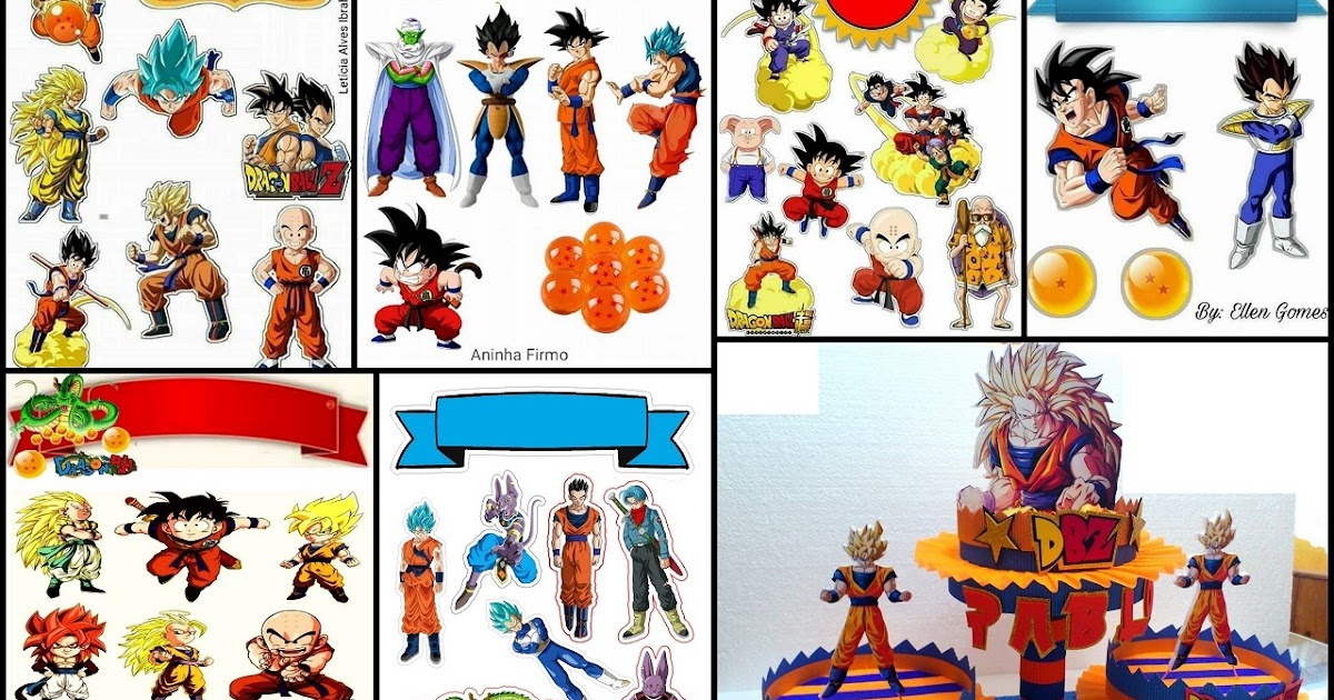 Dragon Ball Z: Free Printable Cake and Cupcake Toppers. - Oh My Fiesta