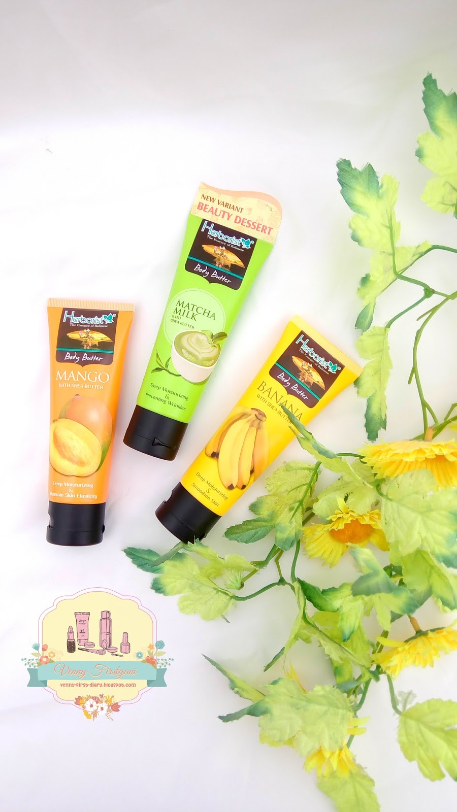 Herborist Body Butter Banana, Matcha dan Mango Review Venny Firstyani