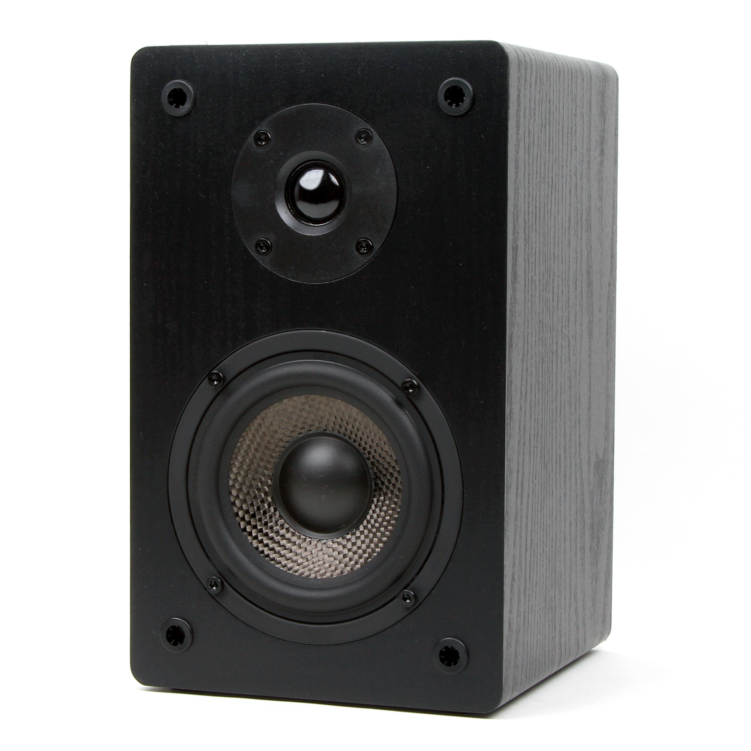 Micca Bookshelf Speakers with 4-Inch Carbon Fiber Woofer and Silk Dome Tweeter 