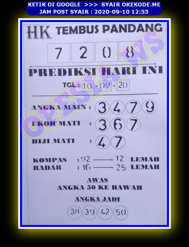 1 New Message Kode Syair Hongkong 10 September 2020 Forum Syair Togel Hongkong Singapura Sydney