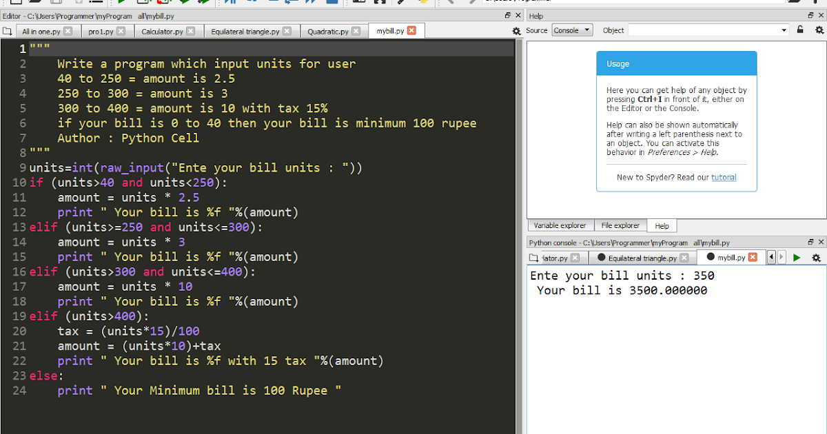 Write a program find the bill units and add tax in Python. - Python Cell