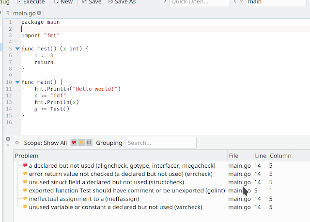 Go support in KDevelop. GSoC week 8. Formatting and linting.