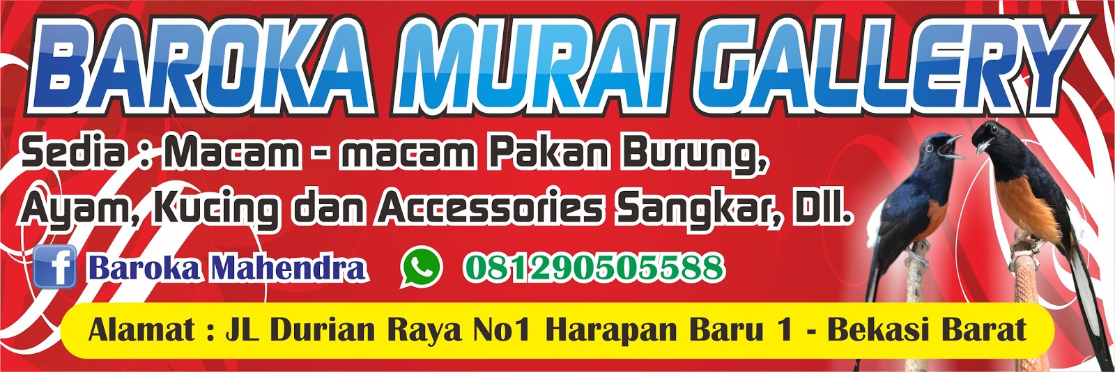Banner Kios Burung desain spanduk kreatif