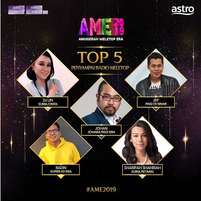 16 Senarai Top 5 Anugerah Meletop Era AME2022 Bagi 