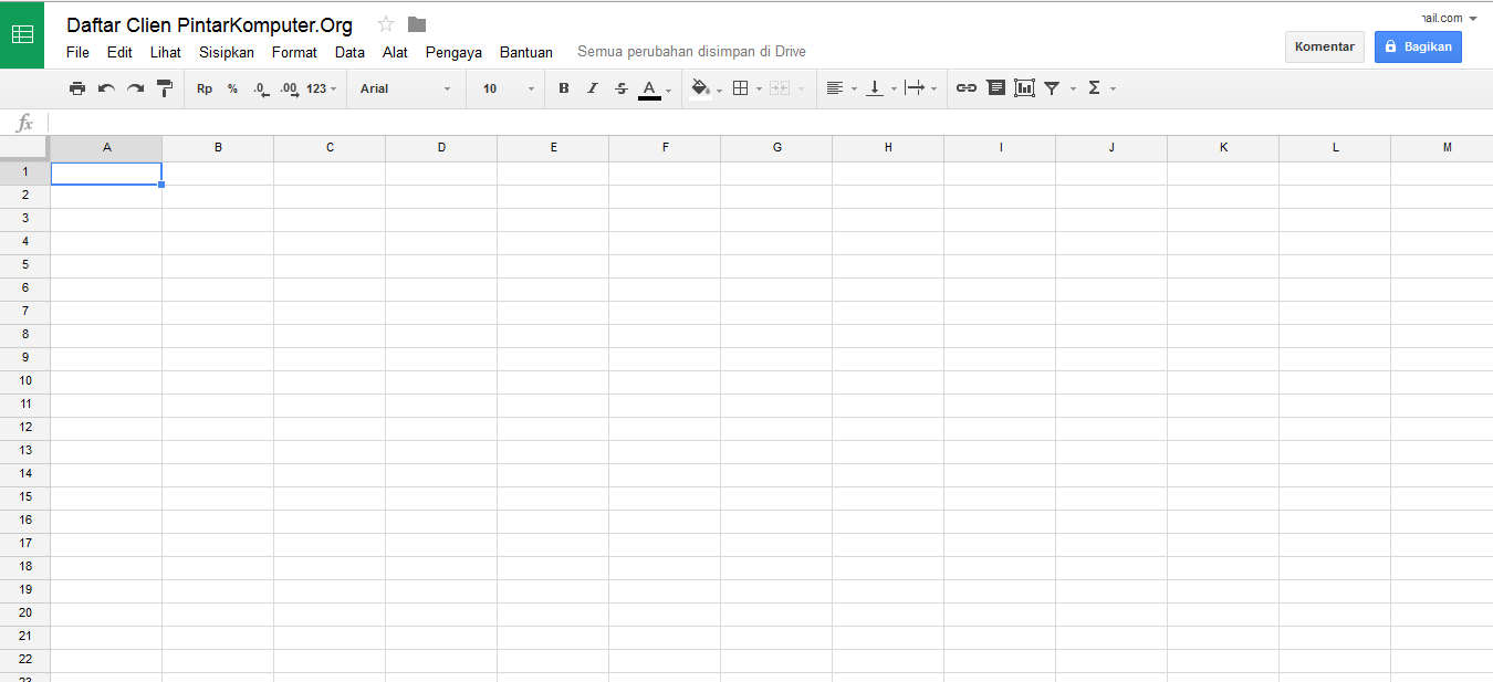 Cara Menggunakan Google Drive Spreadsheet