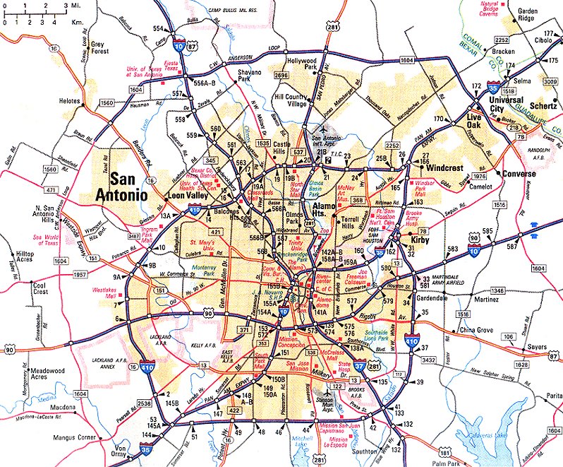 Printable Map Of San Antonio