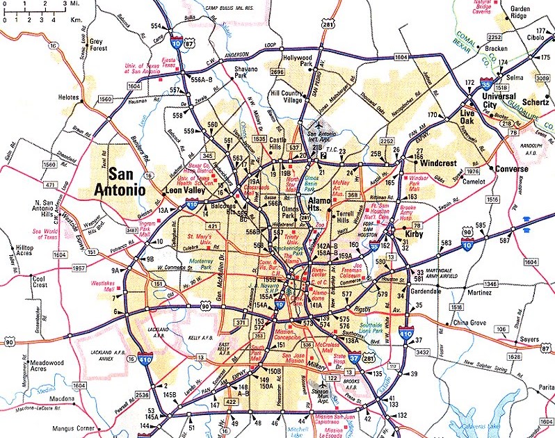 Map Of San Antonio Texas Area United States Map