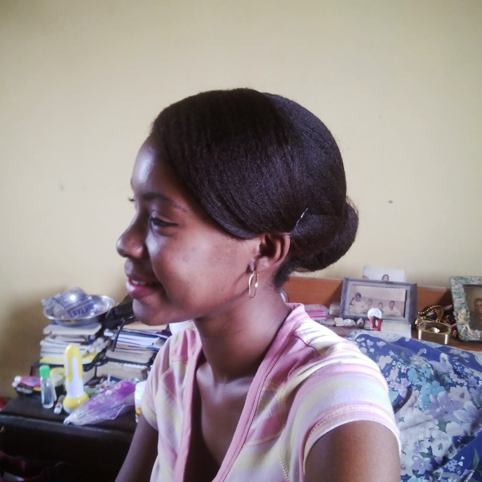 Saran Wrap on Blow dried, Texlaxed Hair Let's Grow Our Hair!