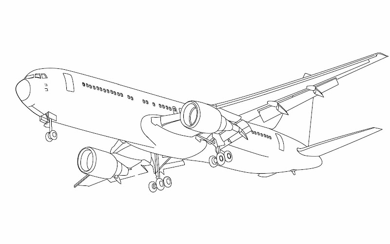 Gambar Coloring Picture Google Mewarnai Pesawat Jet