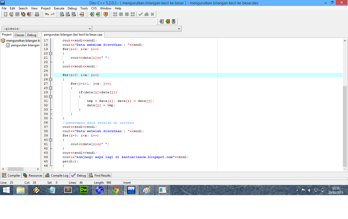 Pengurutan Data Dari Kecil Ke Besar
