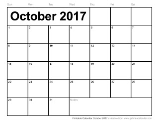 Free Printable Calendar October