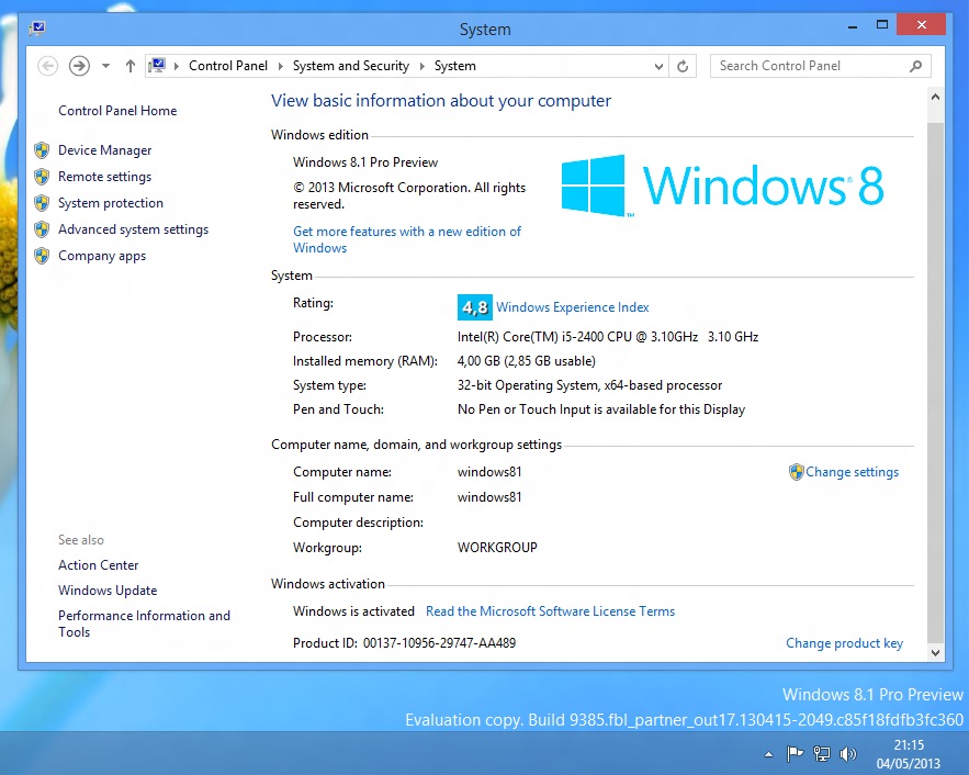 ключи активации виндовс 8. Windows 8. Windows 8. ключ активации виндовс 8 профессиональная. 1 build 9600.