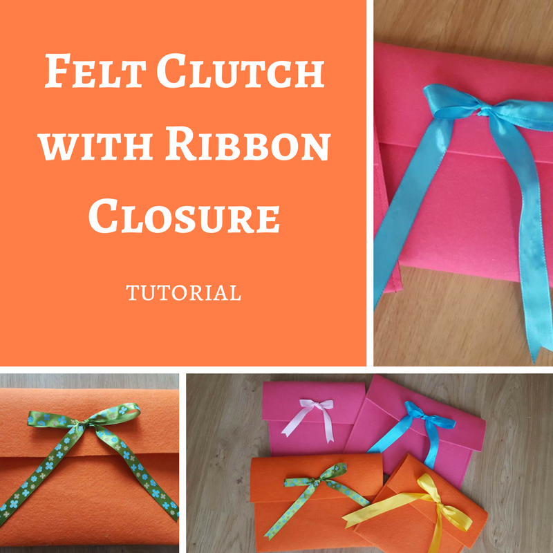 Felt envelope clutch with ribbon closure Keeping it Real