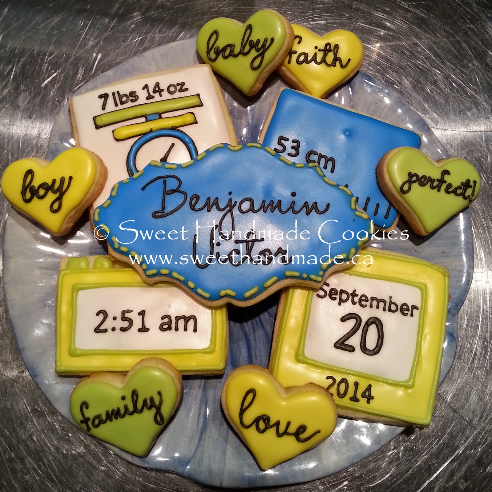 Sweet Handmade Cookies Baby Announcement Cookies