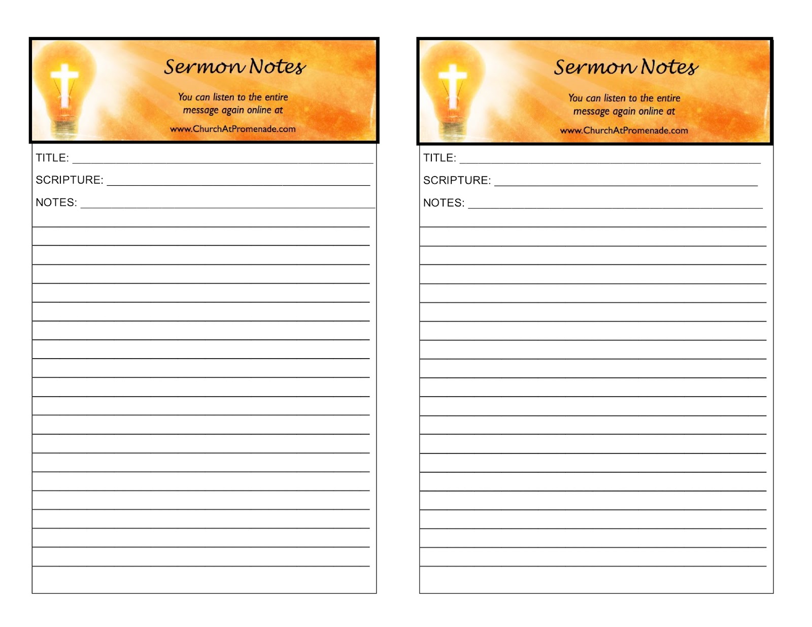 Church Notes Template