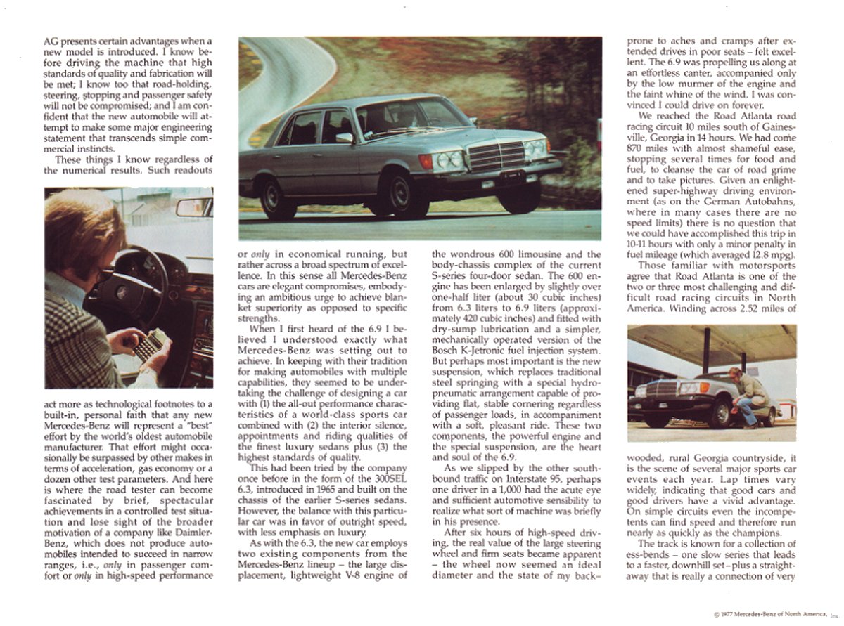 1977 Mercedes 450SL Owners sales brochure Paint color Chart w107 w116 w123
