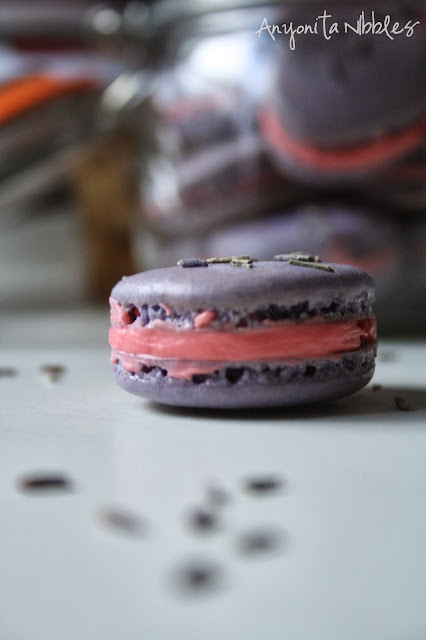 A close up of a #mothersday lavender macaron from @anyonita