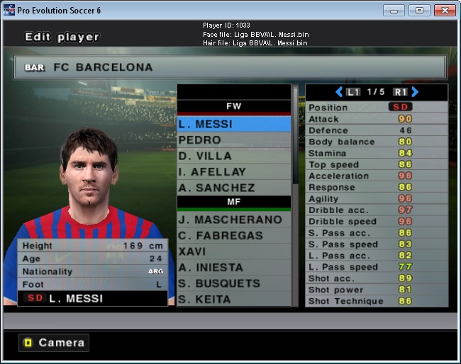 Pes editing. Pes6 меню.