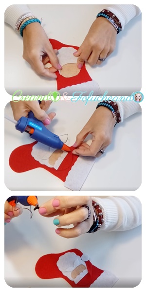 pegando-piezas-Bota-navideña-de-papa-noel-en-fieltro-creandoyfofucheando