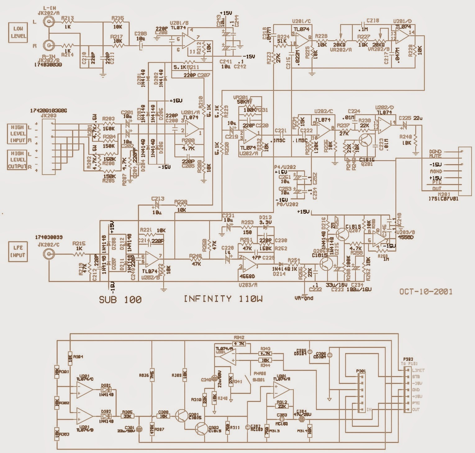 infinity sub 100 amplifier