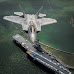 F-22 flying over USS Lexington