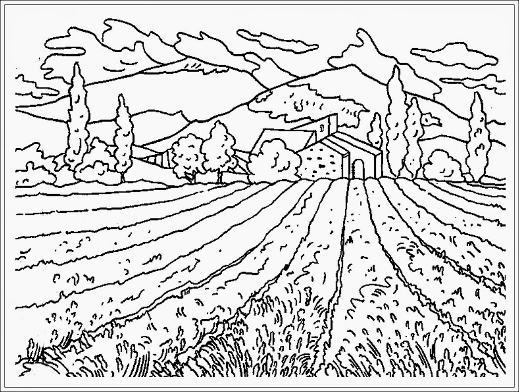 Free coloring pages of gunung