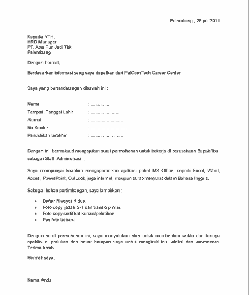 Tips Cara Menulis Lamaran Kerja