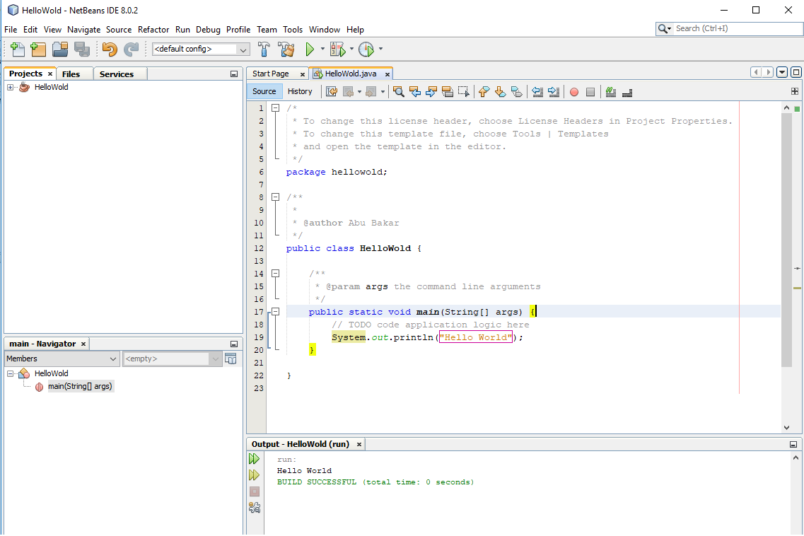 JAVA First Program | Hits Tutorial Point