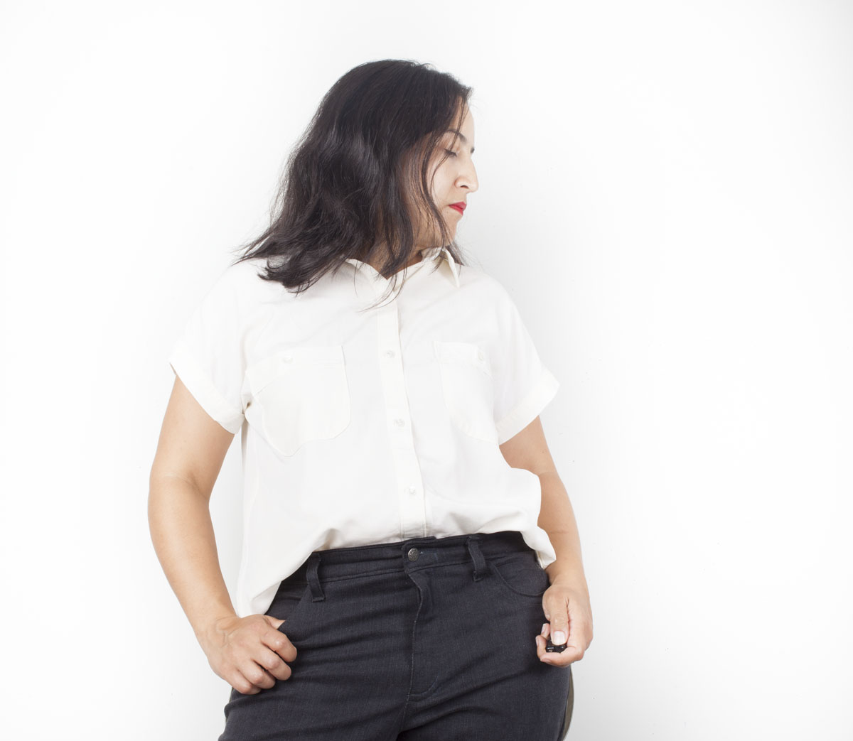 UNLIKELY Black and White Kalle Shirt/Dress Summer of Basics, Kalle