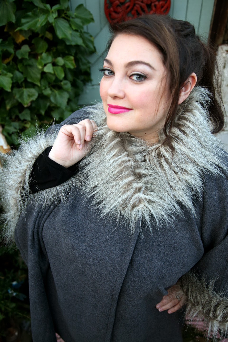Im A Sexy Owl: Grey Fur Trimmed Wrap by Yours Clothing | Pamper and Curves